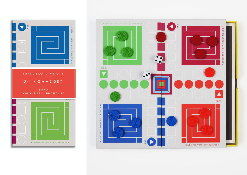 2-in-1 Game Set, Ludo Side, from Frank Lloyd Wright